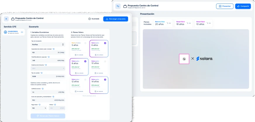 Version 1.5 screens: refined financing plan selection.